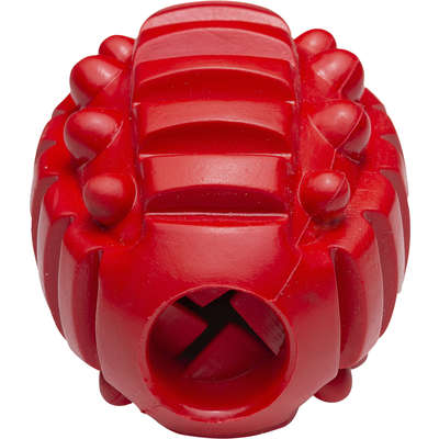Brinquedo Barril com Dispenser de Ração Vermelho Sabor Bacon para Cães