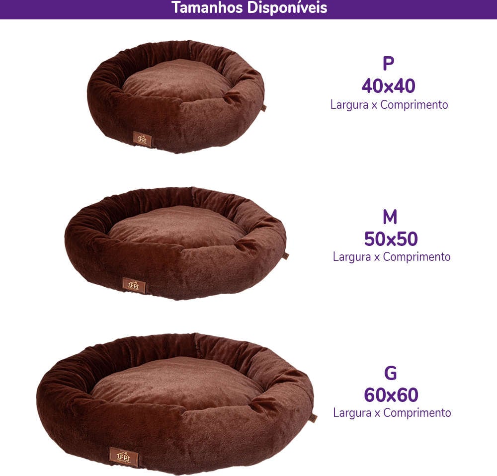Cama Nuvem Pelúcia Marrom - Tam. P