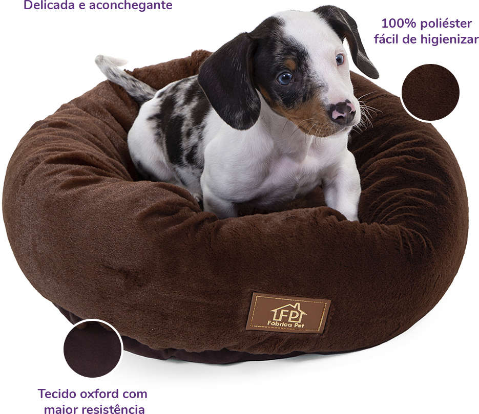 Cama Nuvem Pelúcia Marrom - Tam. P