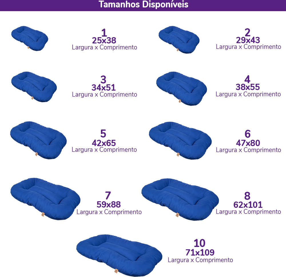 Almofada Retangular Lisa de Microfibra Azul - Tam. 04
