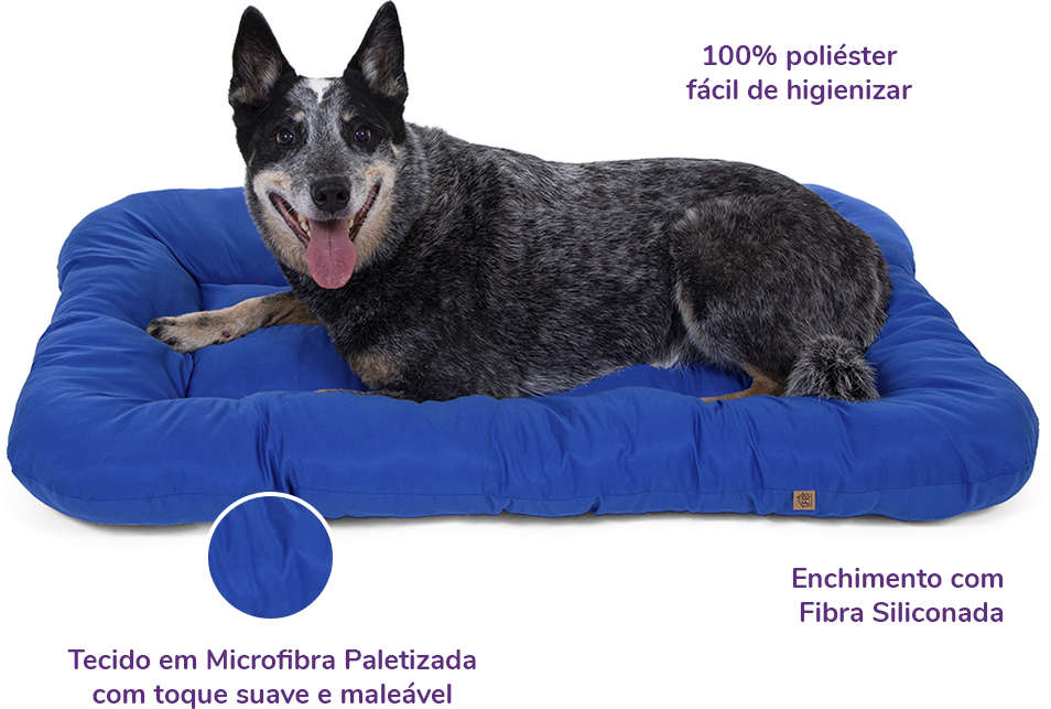 Almofada Retangular Lisa de Microfibra Azul - Tam. 04