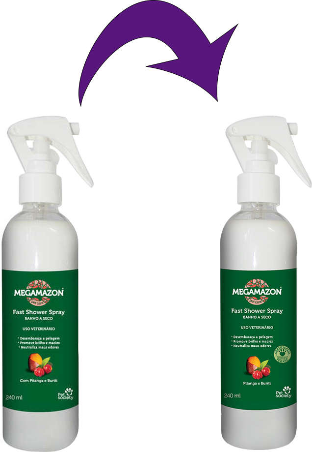 Banho a Seco Pet Society Megamazon Fast Shower Spray - 240 mL