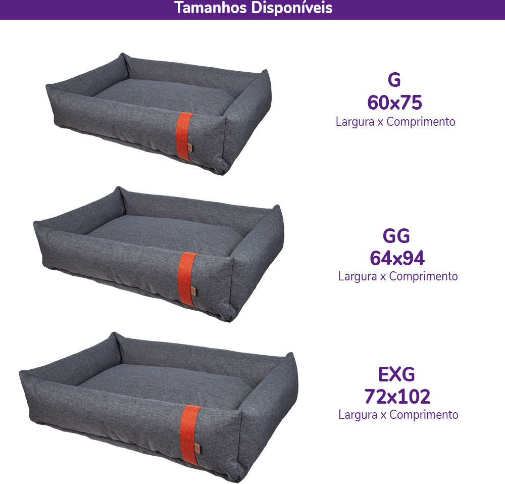 Cama Fábrica Pet Lona Cinza - Tam. G