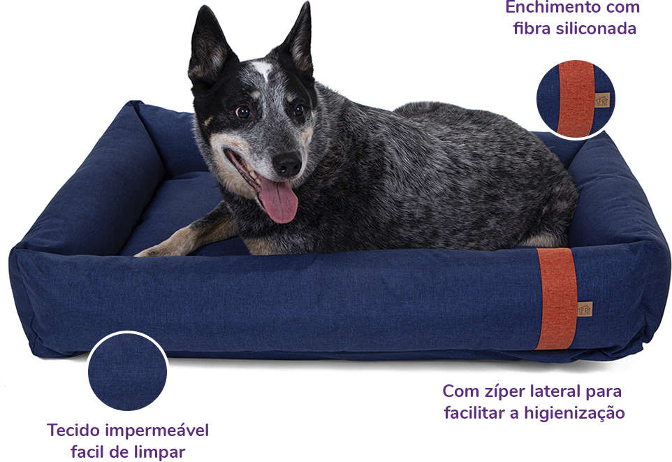 Cama Fábrica Pet Lona Azul Marinho - Tam. EXG