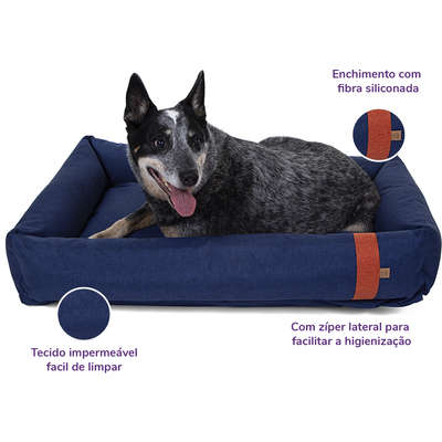 Cama Fábrica Pet Lona Azul Marinho