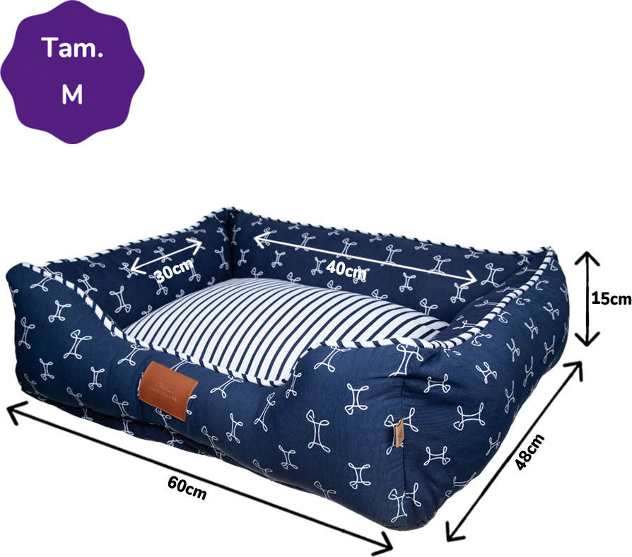 Cama Fabrica Pet Munique Azul Marinho - Tam. M