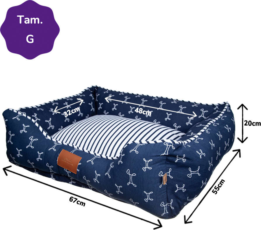 Cama Fabrica Pet Munique Azul Marinho - Tam. G