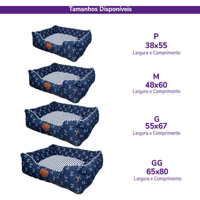 Cama Fabrica Pet Munique Azul Marinho