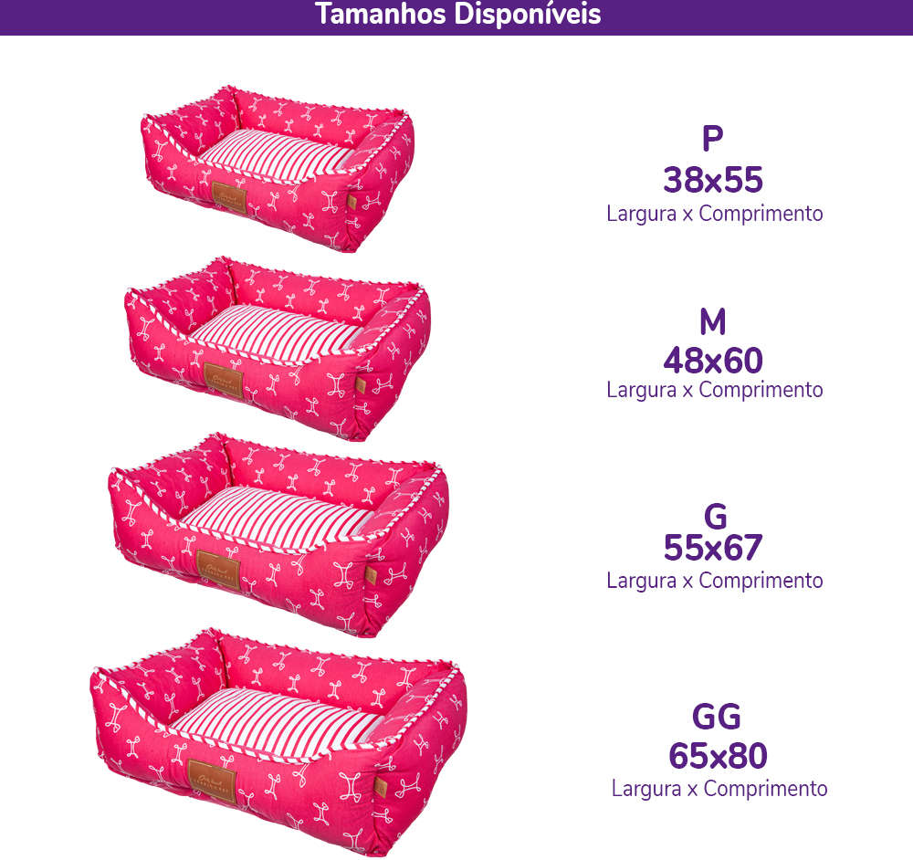 Cama Fabrica Pet Munique Pink - Tam. M