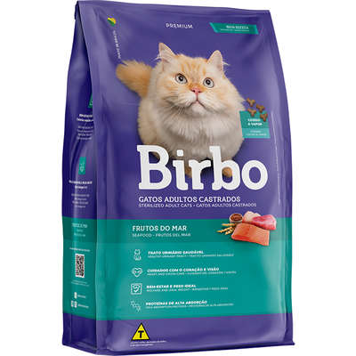 Ração Seca Birbo Frutos do Mar para Gatos Castrados