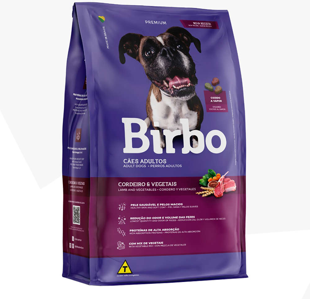 Ração Seca Birbo Cordeiro e Vegetais para Cães Adultos - 15Kg
