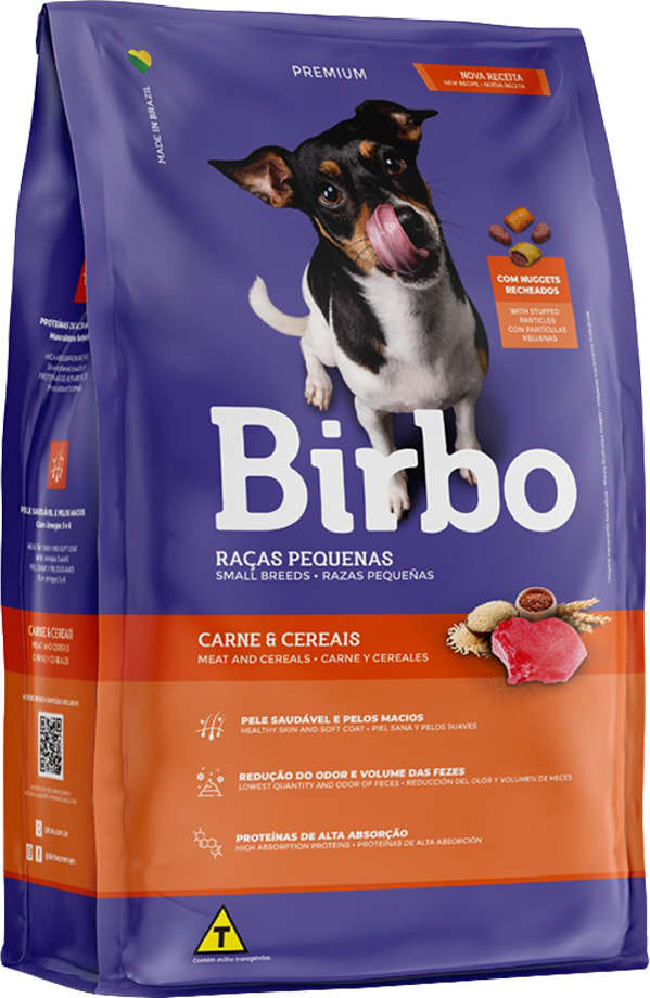 Ração Seca Birbo Carne e Cereais para Cães Adultos Raças Pequenas - 15Kg