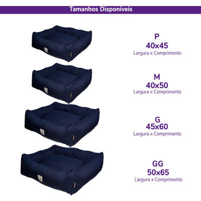 Cama Retangular Fábrica Pet Marinho