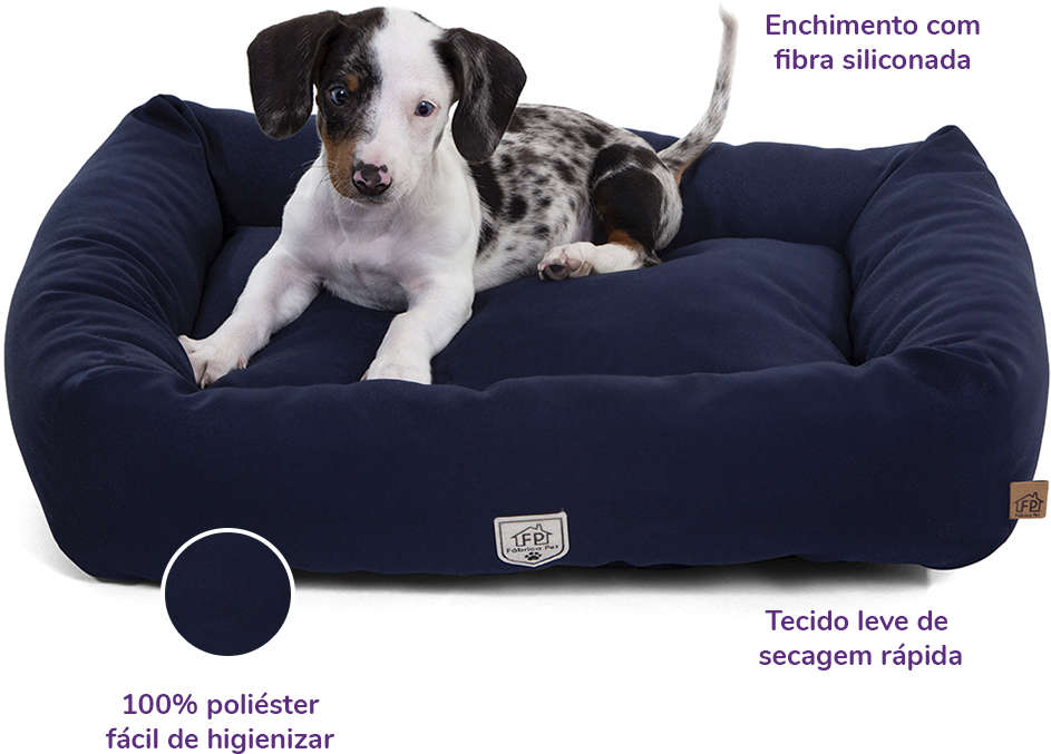 Cama Retangular Fábrica Pet Marinho - Tam. GG