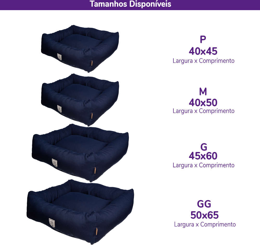Cama Retangular Fábrica Pet Marinho - Tam. GG