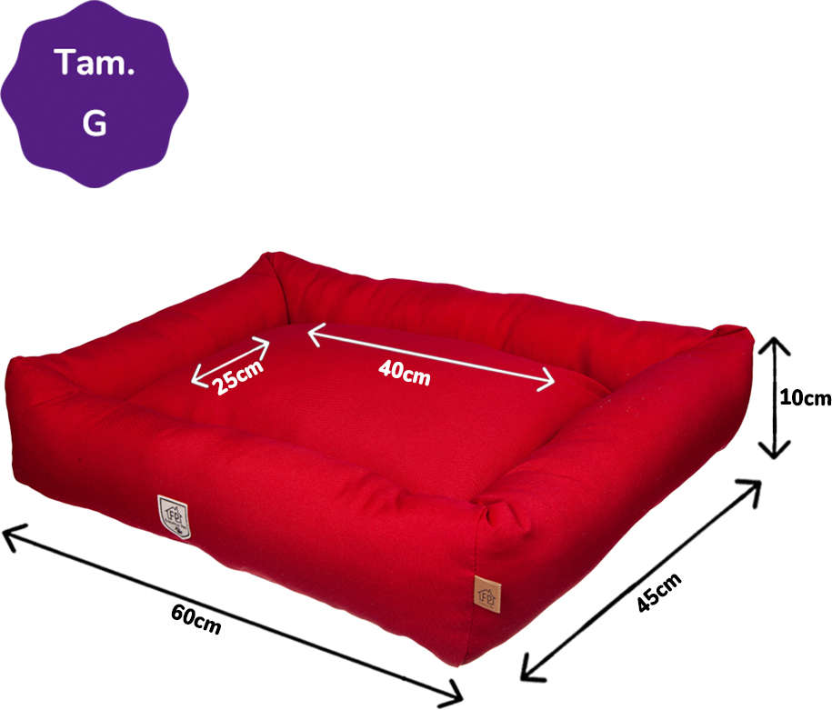 Cama Retangular Fábrica Pet Vermelha - Tam. G