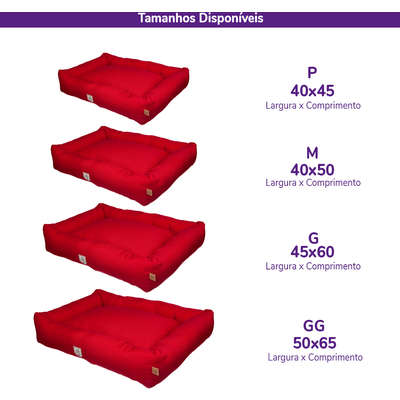 Cama Retangular Fábrica Pet Vermelha