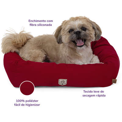 Cama Retangular Fábrica Pet Vermelha