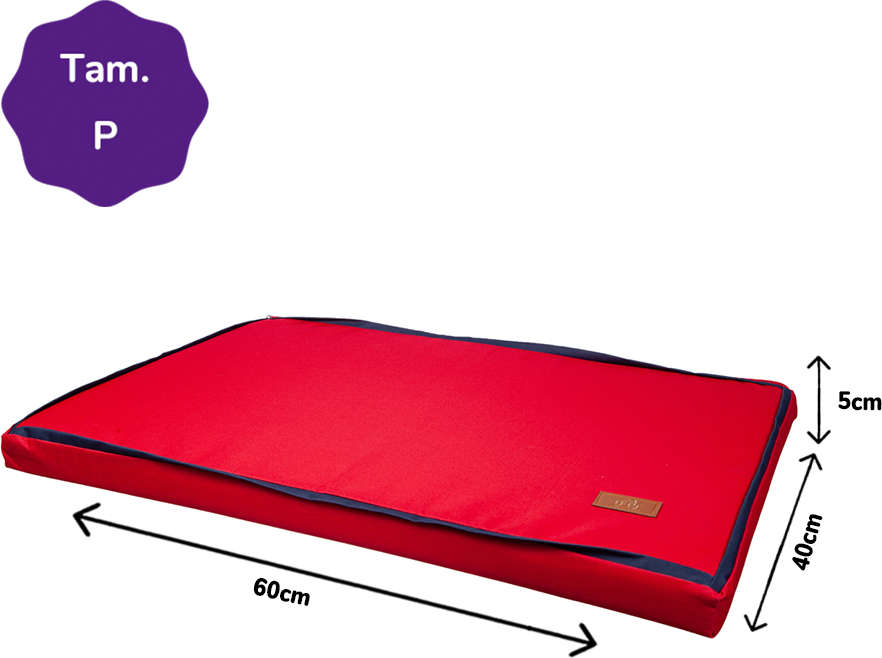 Colchonete Fábrica Pet Impermeável 5 cm Vermelho - Tam. P