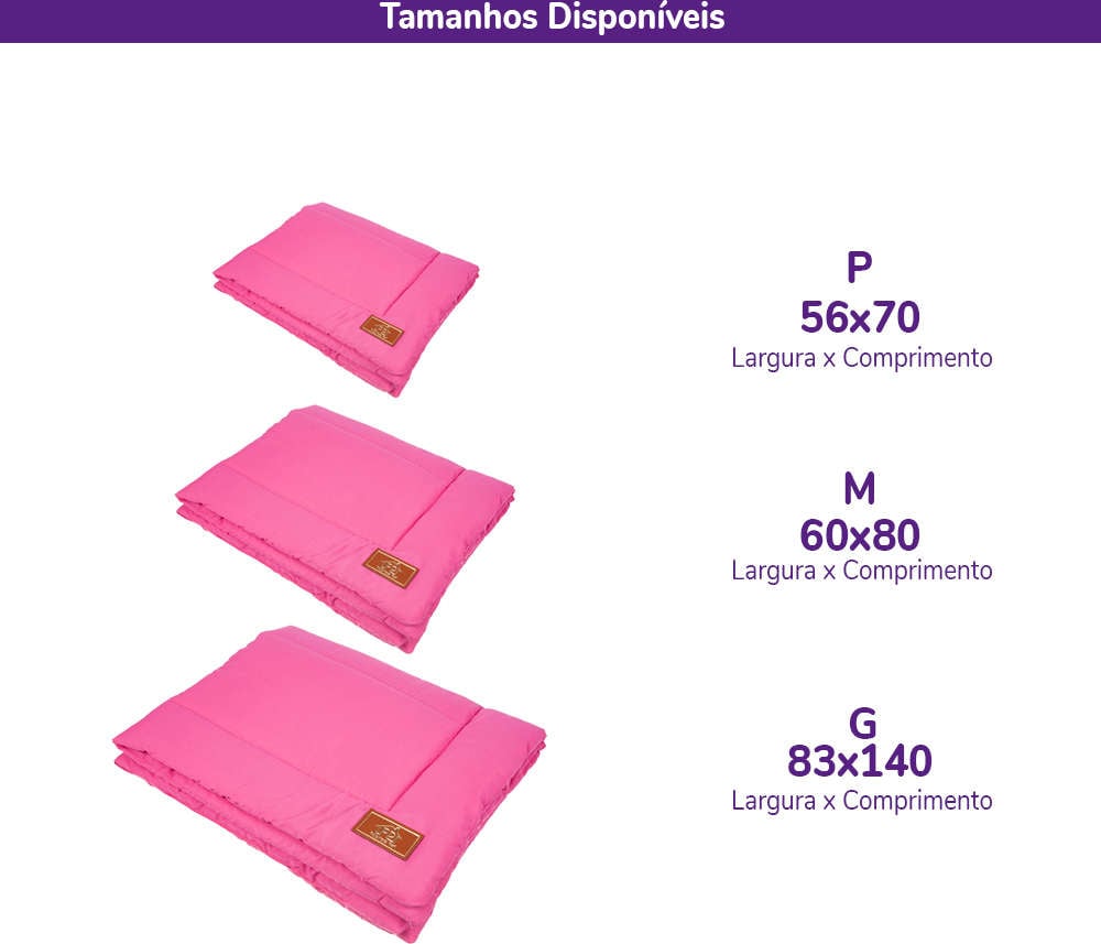 Edredom Fabrica Pet Liso Rosa - Tam. M