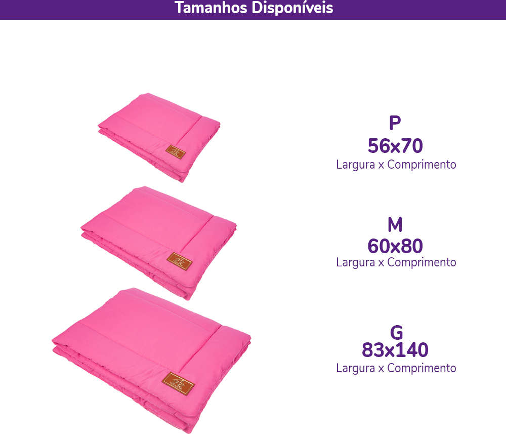 Edredom Fabrica Pet Liso Rosa- Tam. G