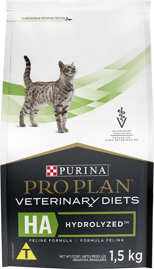 Ração Seca Nestlé Purina Pro Plan Veterinary Diets HA Hydrolyzed para Gatos - 1,5Kg