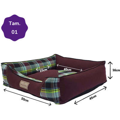 Cama Reciclato Scot Xadrez Vinho