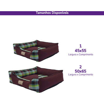 Cama Reciclato Scot Xadrez Vinho