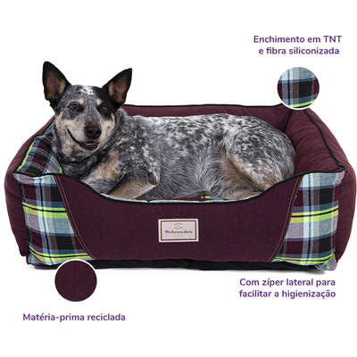 Cama Reciclato Scot Xadrez Vinho