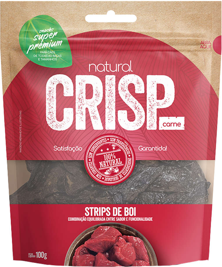 Petisco Natural Crisp para Cães Sabor Carne - 100g