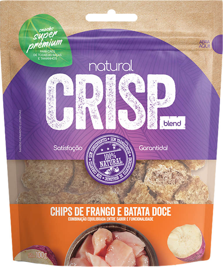 Petisco Natural Crisp para Cães Sabor Batata Doce e Frango - 100g