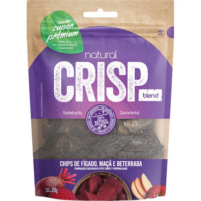 Petisco Natural Crisp Chips Fígado, Maçã e Beterraba