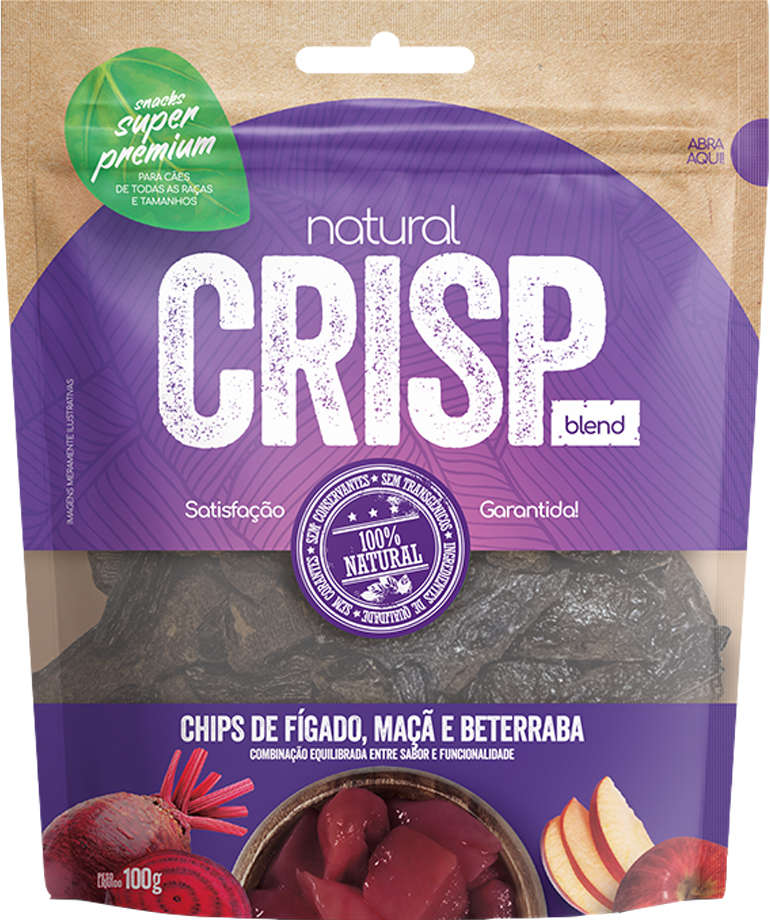 Petisco Natural Crisp para Cães Sabor Beterraba e Fígado - 100g