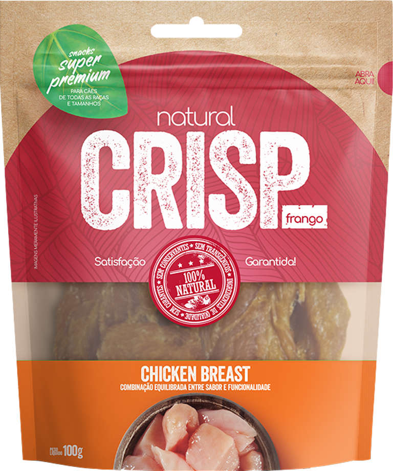 Petisco Natural Crisp para Cães Sabor Frango Chicken Breats - 100g