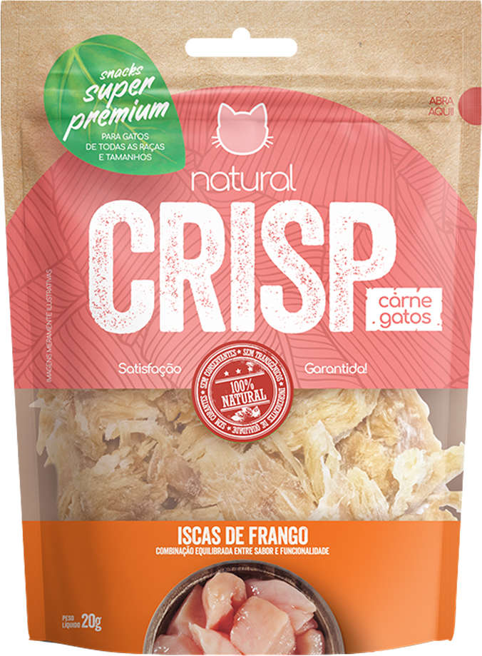 Petisco Natural Crisp para Gatos Sabor Isca de frango - 20g