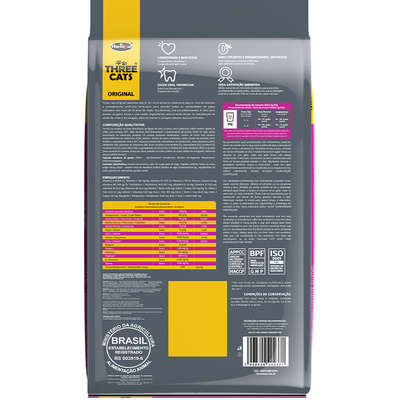 Ração Seca Three Cats Frango e Arroz para Gatos Sênior Castrados 10+