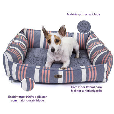 Cama Reciclato Risk Listra Azul