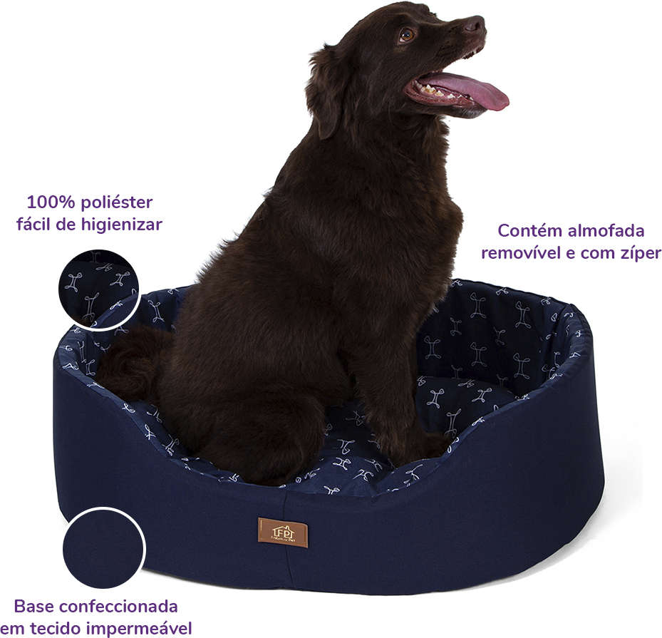 Cama Europa Paris Fábrica Pet Azul Marinho - Tam. M