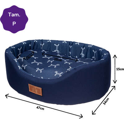 Cama Europa Paris Fábrica Pet Azul Marinho
