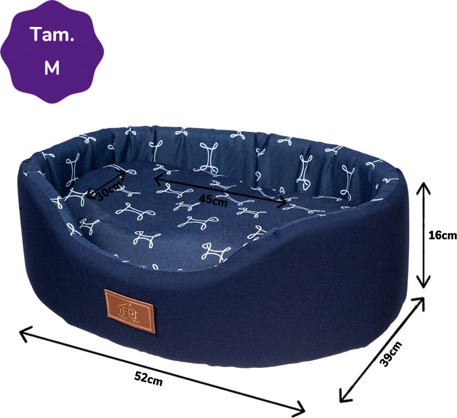 Cama Europa Paris Fábrica Pet Azul Marinho - Tam. M