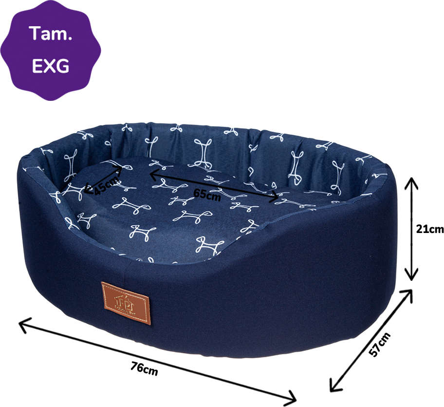 Cama Europa Paris Fábrica Pet Azul Marinho - Tam. EXG