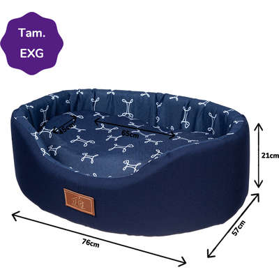 Cama Europa Paris Fábrica Pet Azul Marinho