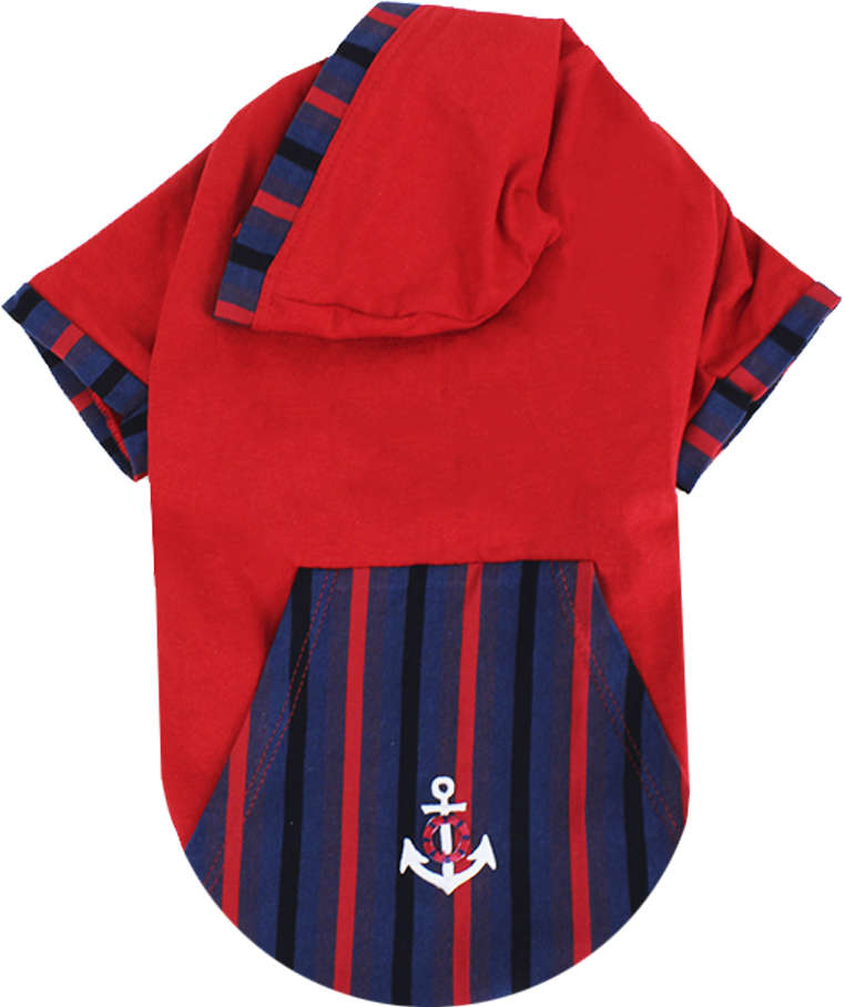 Blusa Malha Pickorruchos Navy com Capuz Vermelha - Tam. 02
