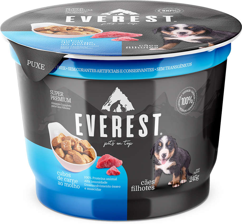 Ração Úmida Everest Cubos de Carne ao Molho para Cães Filhotes - 245 g