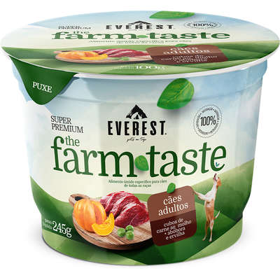 Ração Úmida Everest The Farm Taste Cubos de Carne ao Molho com Abóbora e Ervilha para Cães