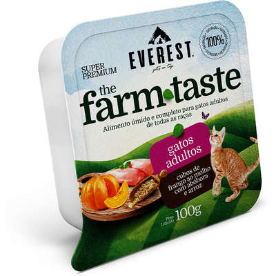 Ração Úmida Everest The Farm Taste Cubos de Frango ao Molho com Abóbora e Arroz para Gatos