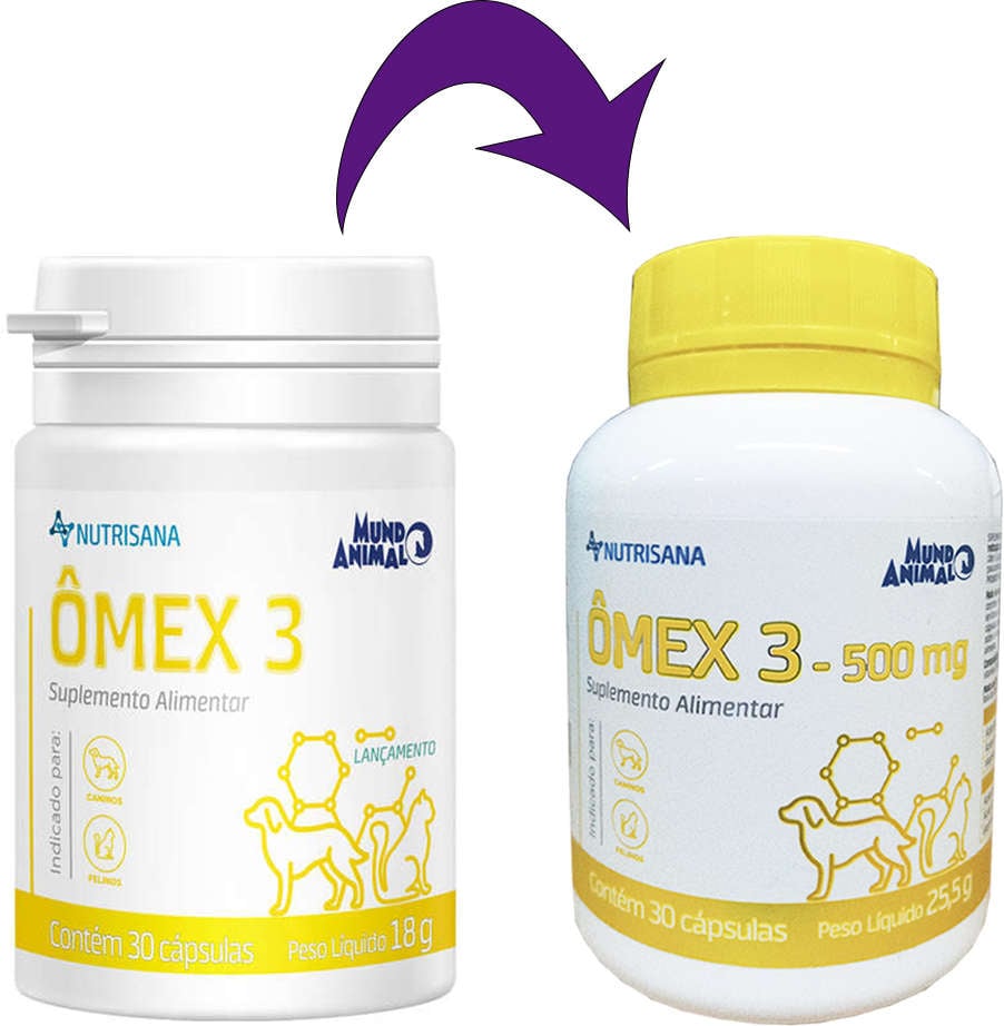 Suplemento Alimentar Mundo Animal Nutrisana Ômex 3 para Cães e Gatos - 30 Cápsulas