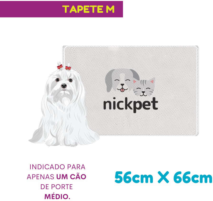 Tapete Higiênico Lavável Nickpet Tapet Nickpet Light para Cães - Tam. P