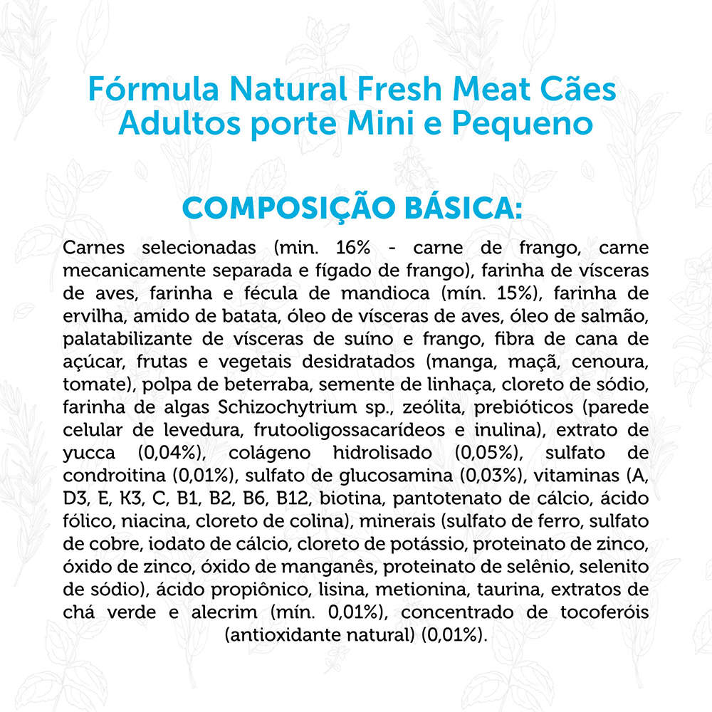 Ração Seca Fórmula Natural Fresh Meat Cães Adultos Raças Mini e Pequena - 2,5Kg