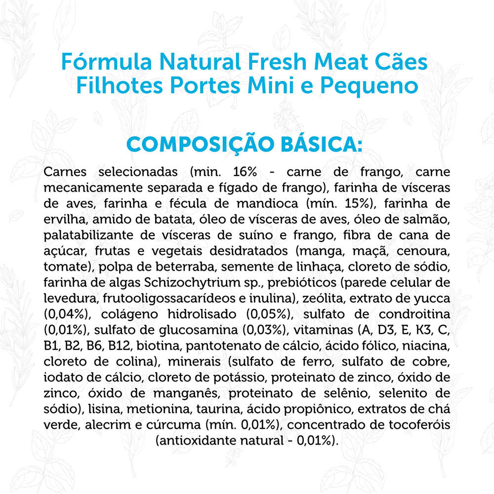 Ração Seca Fórmula Natural Fresh Meat Cães Filhotes Raças Mini e Pequena - 2,5Kg